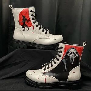 Killer boots scream werewolf custom painted horror